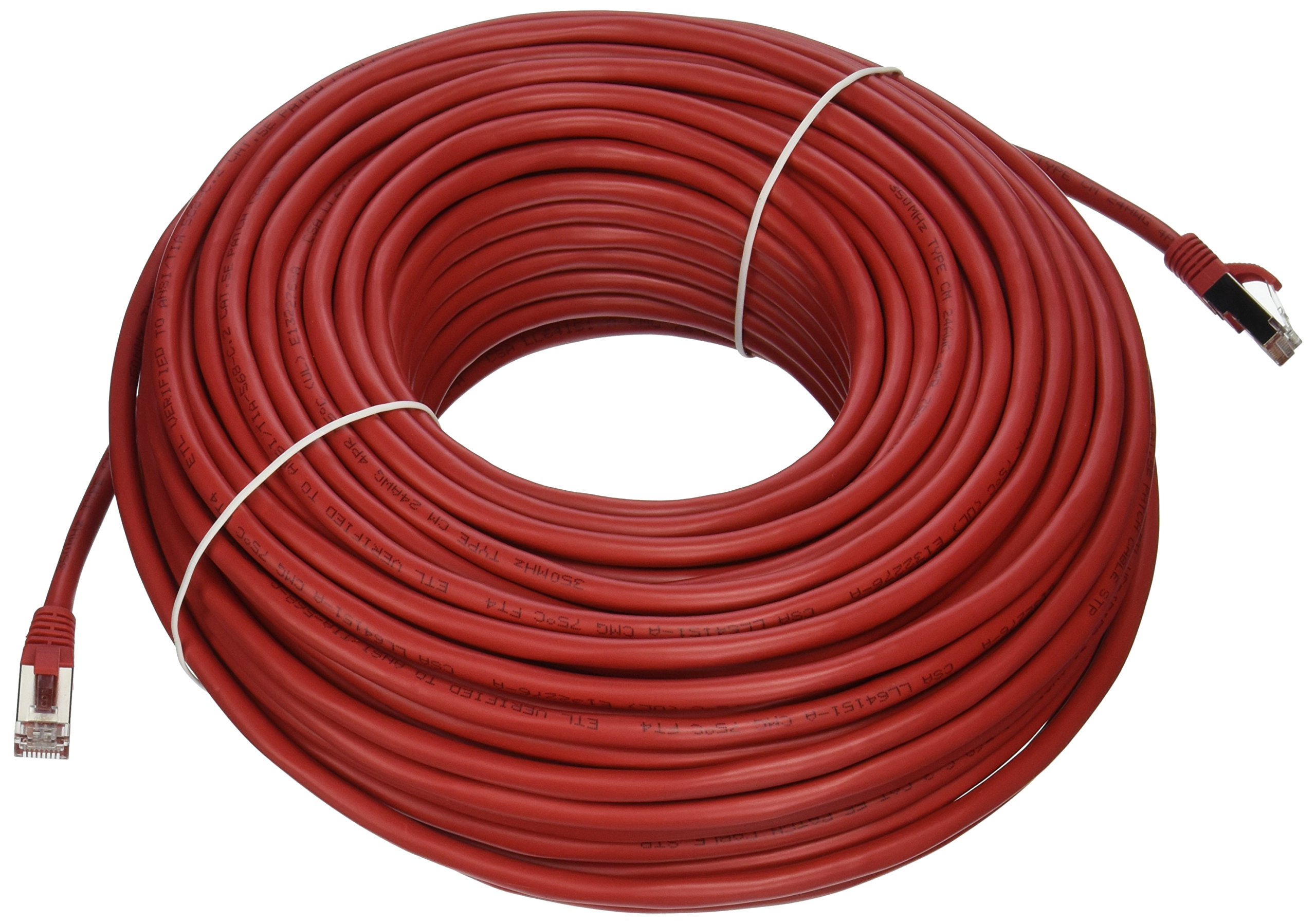 C2G 28714 Cat5e Cable - Snagless Shielded Ethernet Network Patch Cable, Red (150 Feet, 45.72 Meters)