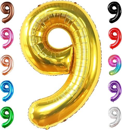 Miniatura 1189 de KatchOn, Globo dorado gigante del número 8 de 40 pulgadas, globo dorado del número 8 para decoraciones de cumpleaños de 8 años para niñas