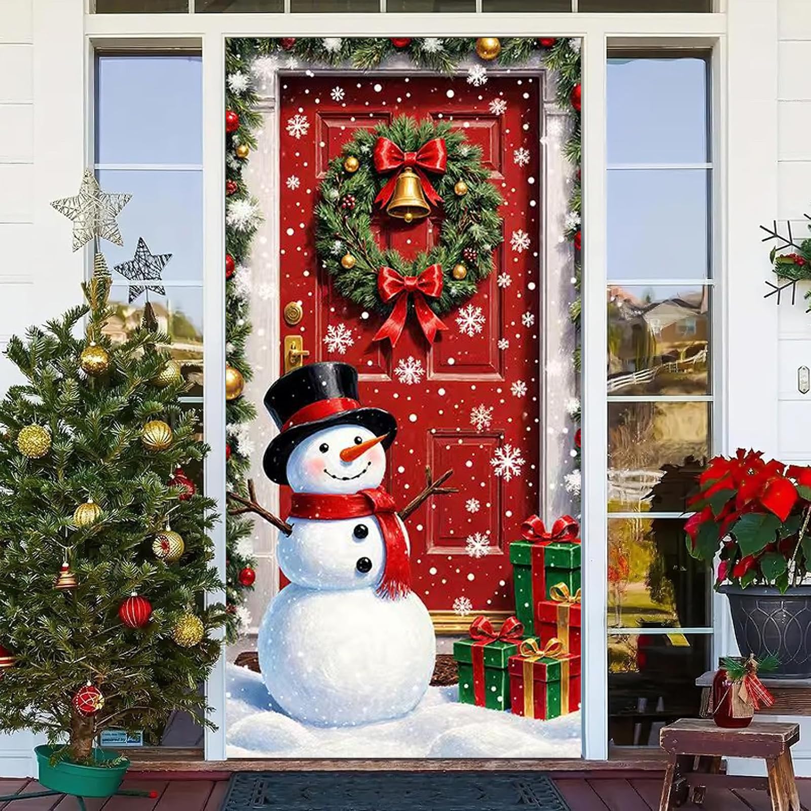 Campana Decorativa In Ottone Con Pon Pon - Rastogi Handicrafts - Decorazione Parete/porta, Natale, Bianco E Arancione
