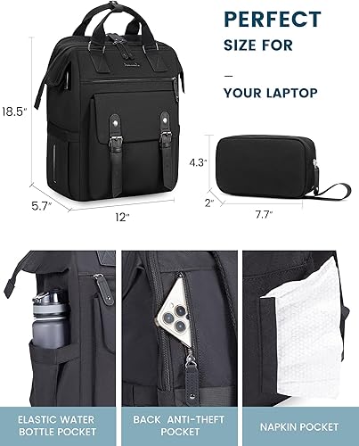 Miniatura 8 de LOVEVOOK Mochila para computadora portátil para mujer, mochila de viaje para trabajo, viajes y viajes, bolsas escolares universitarias, 1
