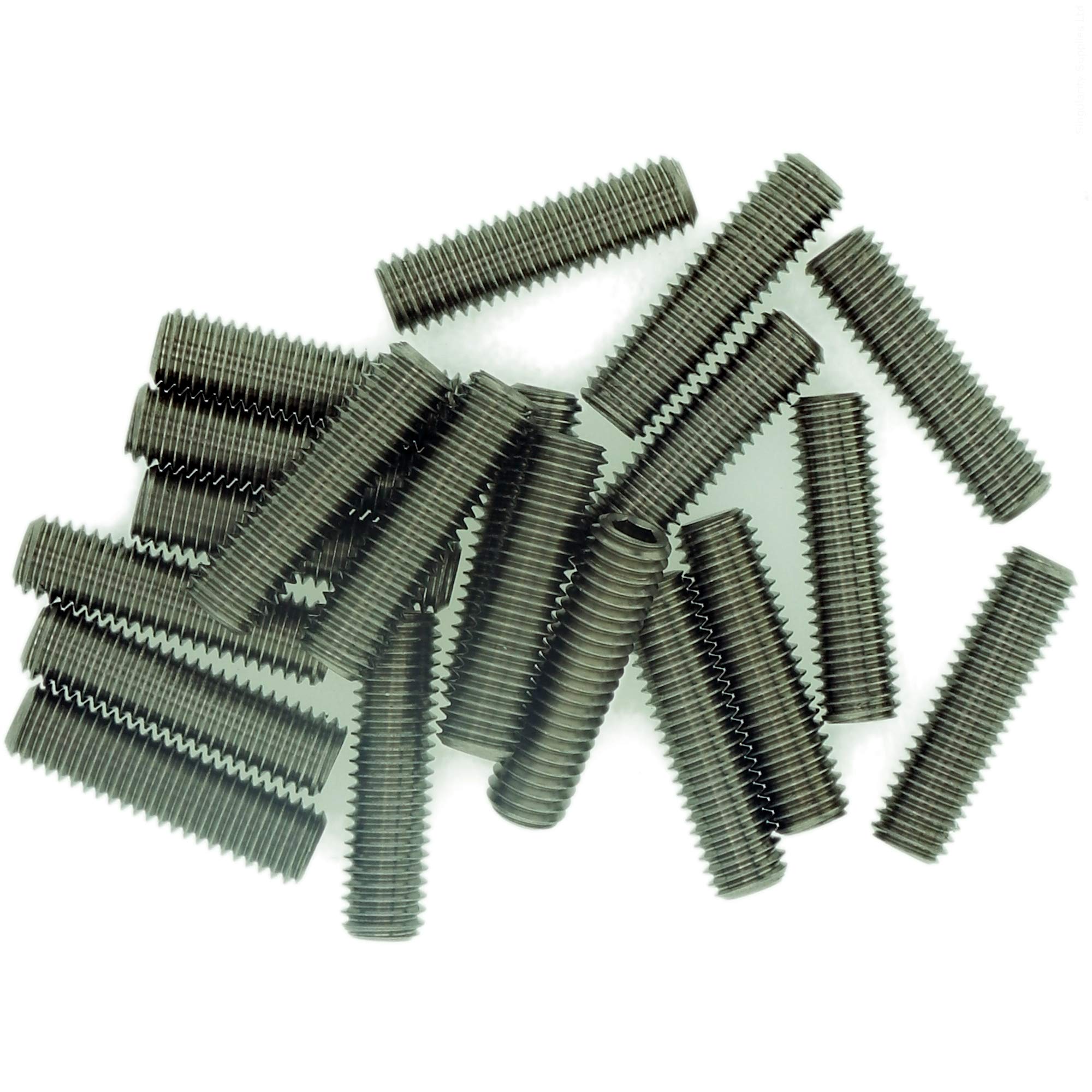 Singularity Supplies M4 (4Mm X 10Mm) Hex Socket Grub Screw (Flat Point) - Stainless Steel (A2) (Pack Of 20)