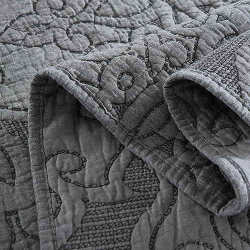 Miniatura 18 de Travan - Juego de edredón de 3 piezas reversible y ligero, ropa de cama con fundas de almohada para todas las estaciones, estampado floral marrón