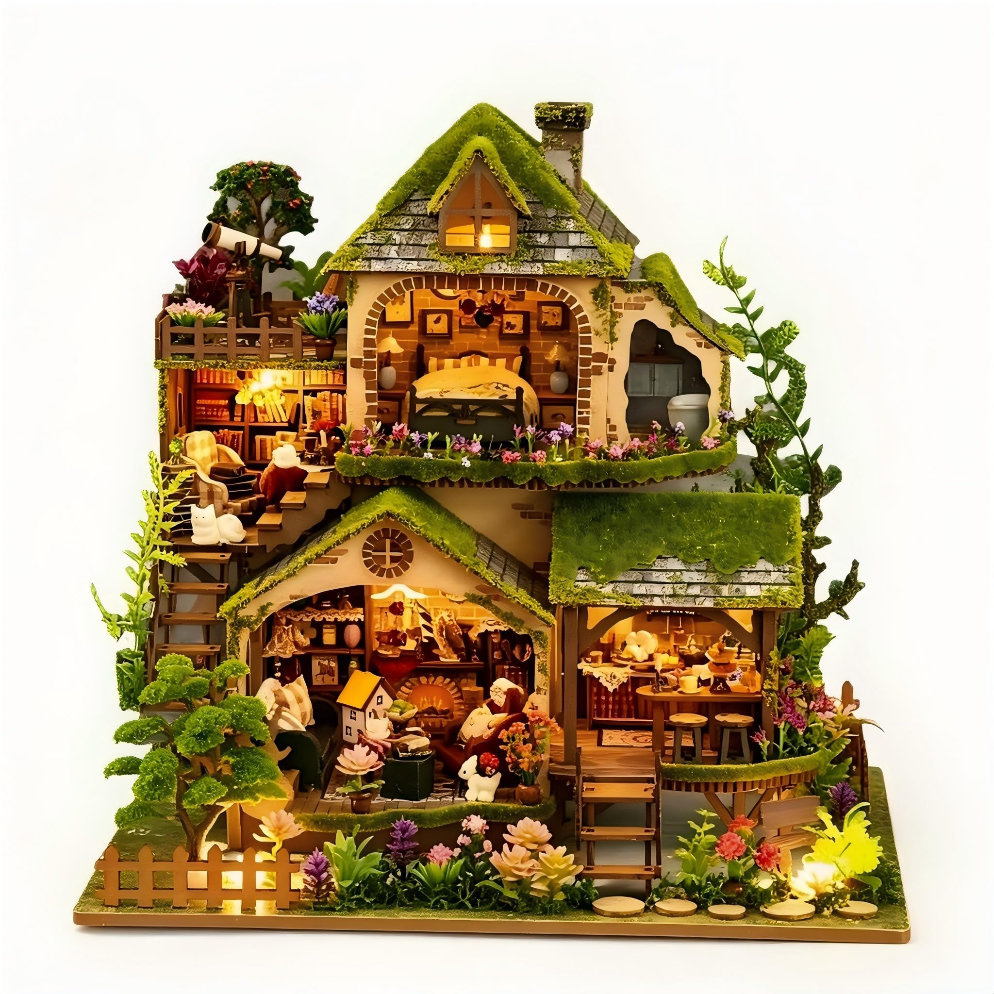 CRIOLPO DIY Miniature House Kit Craft Kits for Adults Booknook Model Kits-Woodland Odyssey