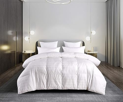 Miniatura 2 de Blue Ridge Home Fashions Lujoso edredón alternativo de plumón de 600 hilos, relleno de poliéster hipoalergénico, tamaño matrimonialqueen, color