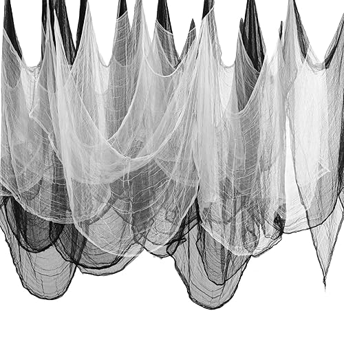 Halloween Creepy Cloth 200" x 40" Black & White 2Pcs