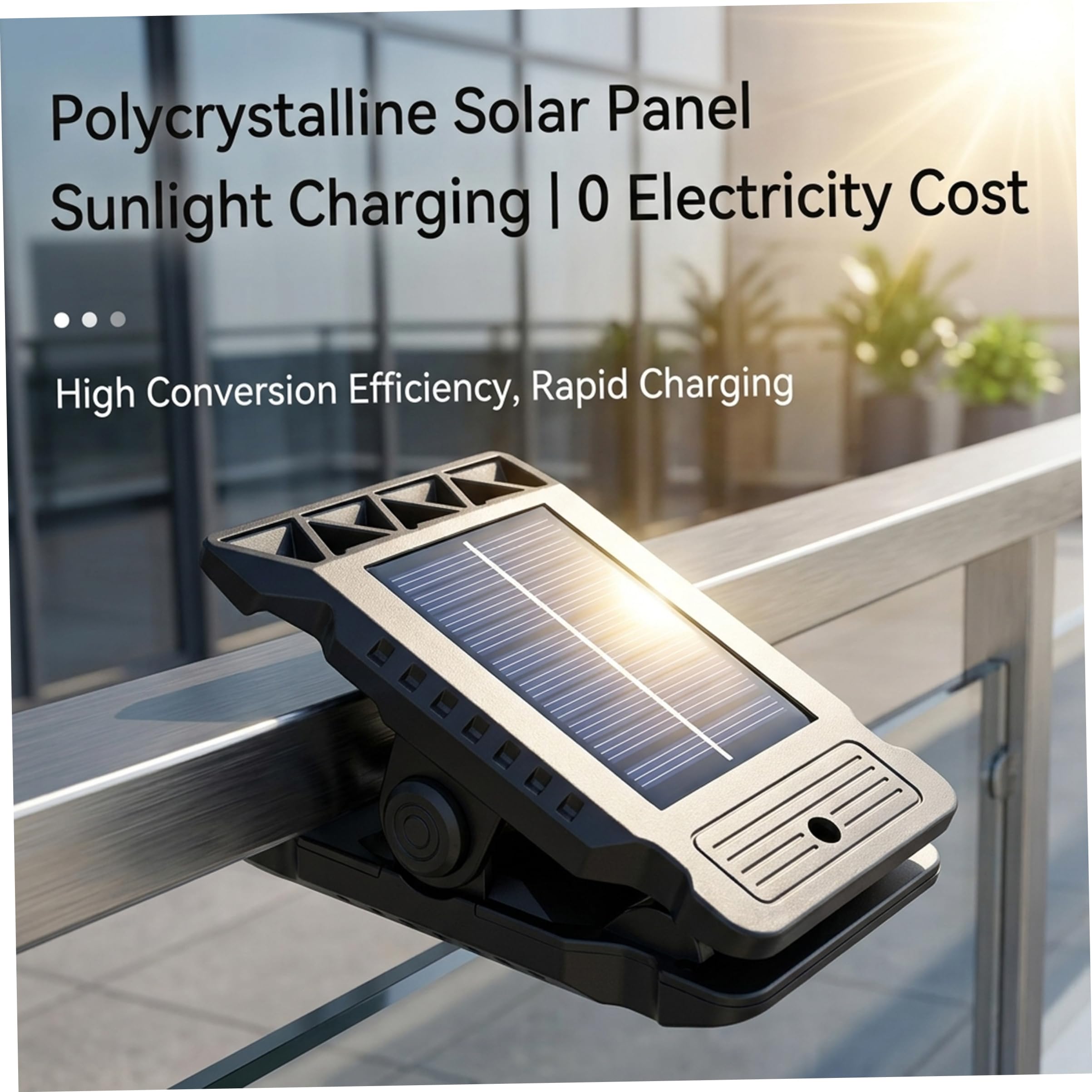 Luce a clip solare con sensore di movimento, luci a clip per esterni impermeabili - alimentata con attivazione del movimento per recinzione, rami, cortile (nero) Luci energia solare Luce per ester