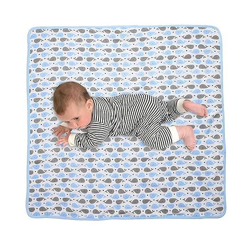 Neliblu Manta de franela de algodón de alta calidad con diseño de ballena azul, ultra suave, duradera para calidez y comodidad, regalo ideal para