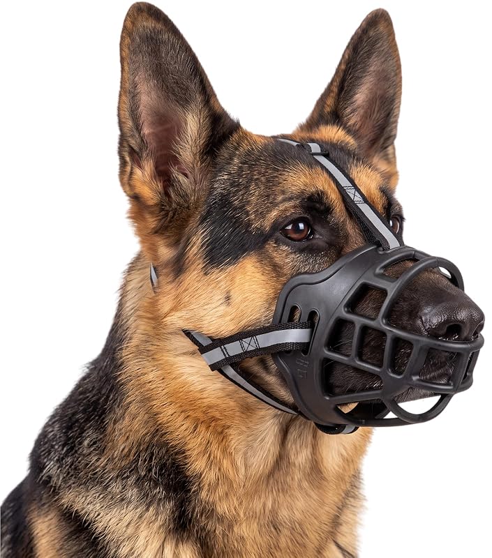 Focinheira tipo cesta ajustável e refletiva para cães QUDABE, Size 3