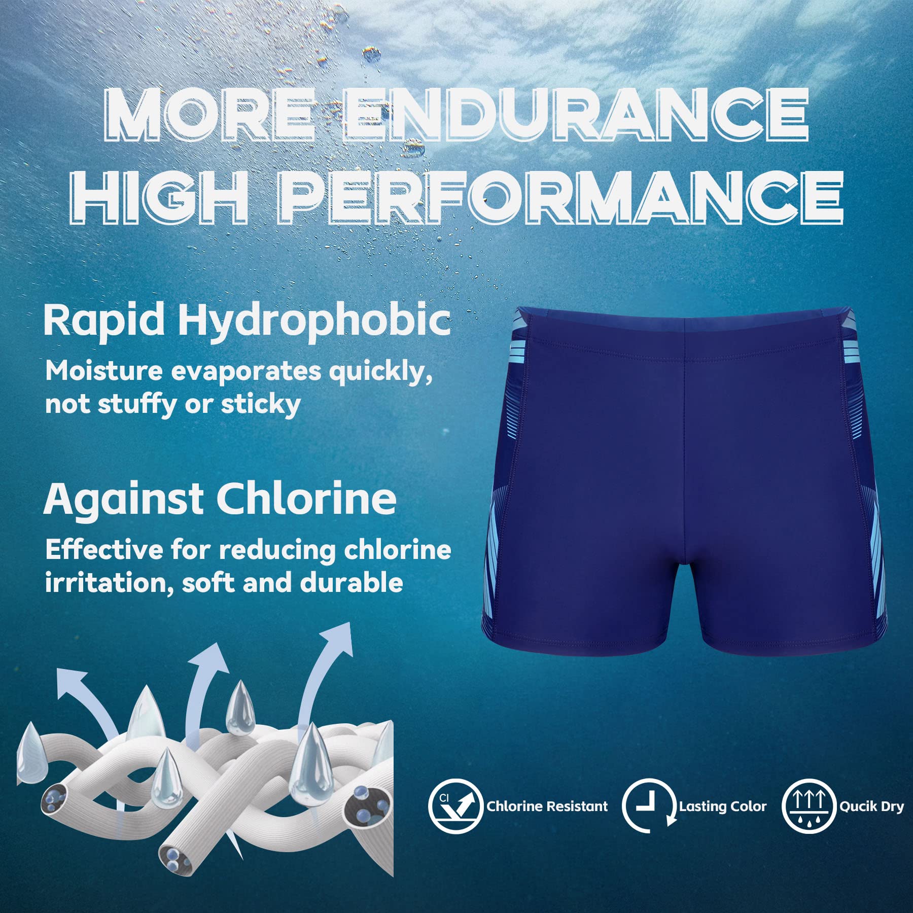 Herren Badehose Sport Schwimmhose Badeshorts Beachshorts Chlor Resistent