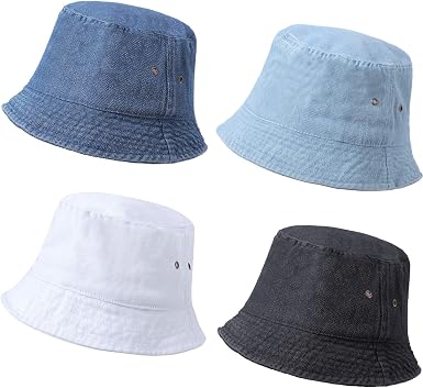 4 Pieces Bucket Hat Sun Hat Packable 