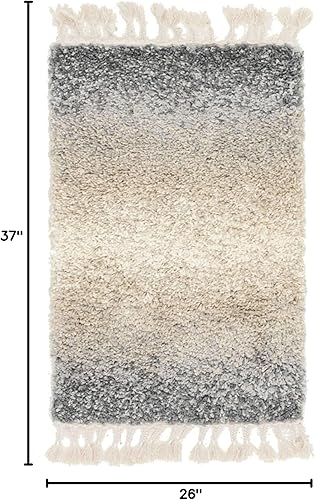 Miniatura 2 de Unique Loom Hygge Shag Collection - Alfombra rectangular de 2 pies 2 pulgadas x 3 pies 1 pulgadas, color gris y beige