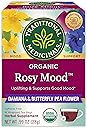 Traditional Medicinals Organic, Rosy Mood, Damiana & Butterfly Pea Flower - Uplifting Mood Support - Kosher, Non-GMO, Caffeine-Free, Compostable - 16 Tea Bags