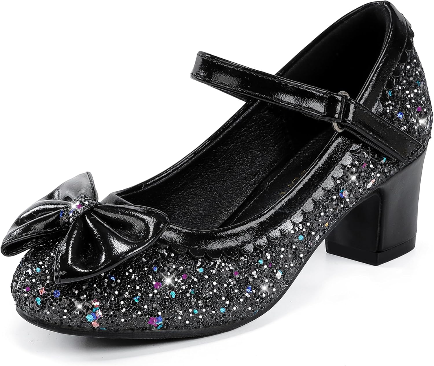 Princess Shoes High Heel Toddler Girls Dress Shoes Cute Bowknot Sparkle Mary Jane Flower Girls Wedding Birthday Party Prom for Little Big Kids