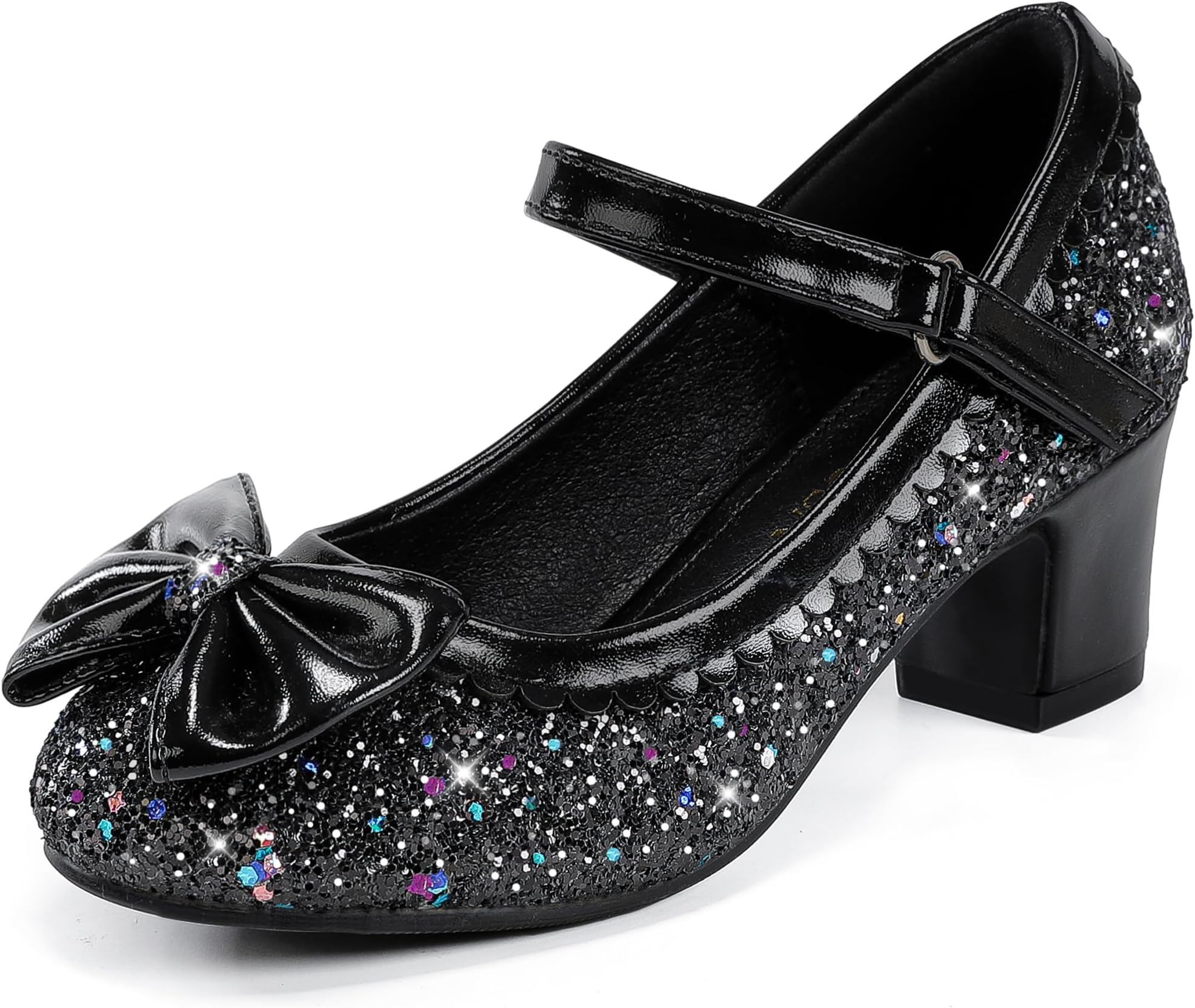 Princess Shoes High Heel Toddler Girls Dress Shoes Cute Bowknot Sparkle Mary Jane Flower Girls Wedding Birthday Party Prom for Little Big Kids