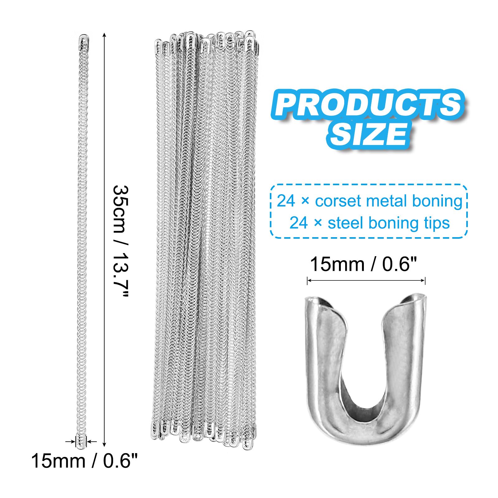 PATIKIL 4mm Spiral 304 Stainless Steel Boning - Image 2