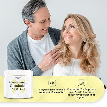 Capsaicin Roll-On Cream 0.075% - Glucosamine Chondroitin MSM Gel with Bromelain Joint & Muscle Care Bundle