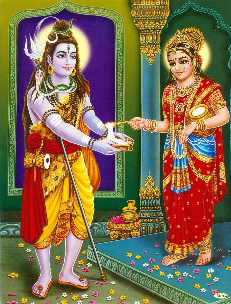 Kundan Store- Annapurna Devi Maa and Shiv Ji Wall Sticker, Pack of 2- Each 12 * 18 Inches, Unframed, Multi Color, Perfect for Kitchen, Living Room, Mandir and Gifts - Peel and Stick-image-6