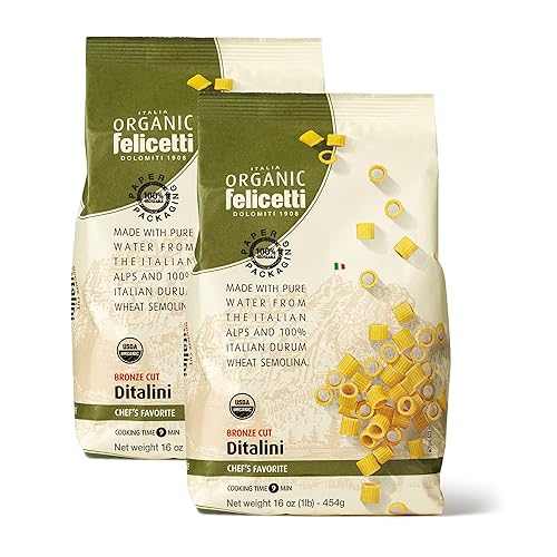 Miniatura 6 de Pasta orgánica Felicetti Ditalini italiana sin OMG, 16 onzas (16.01 oz)