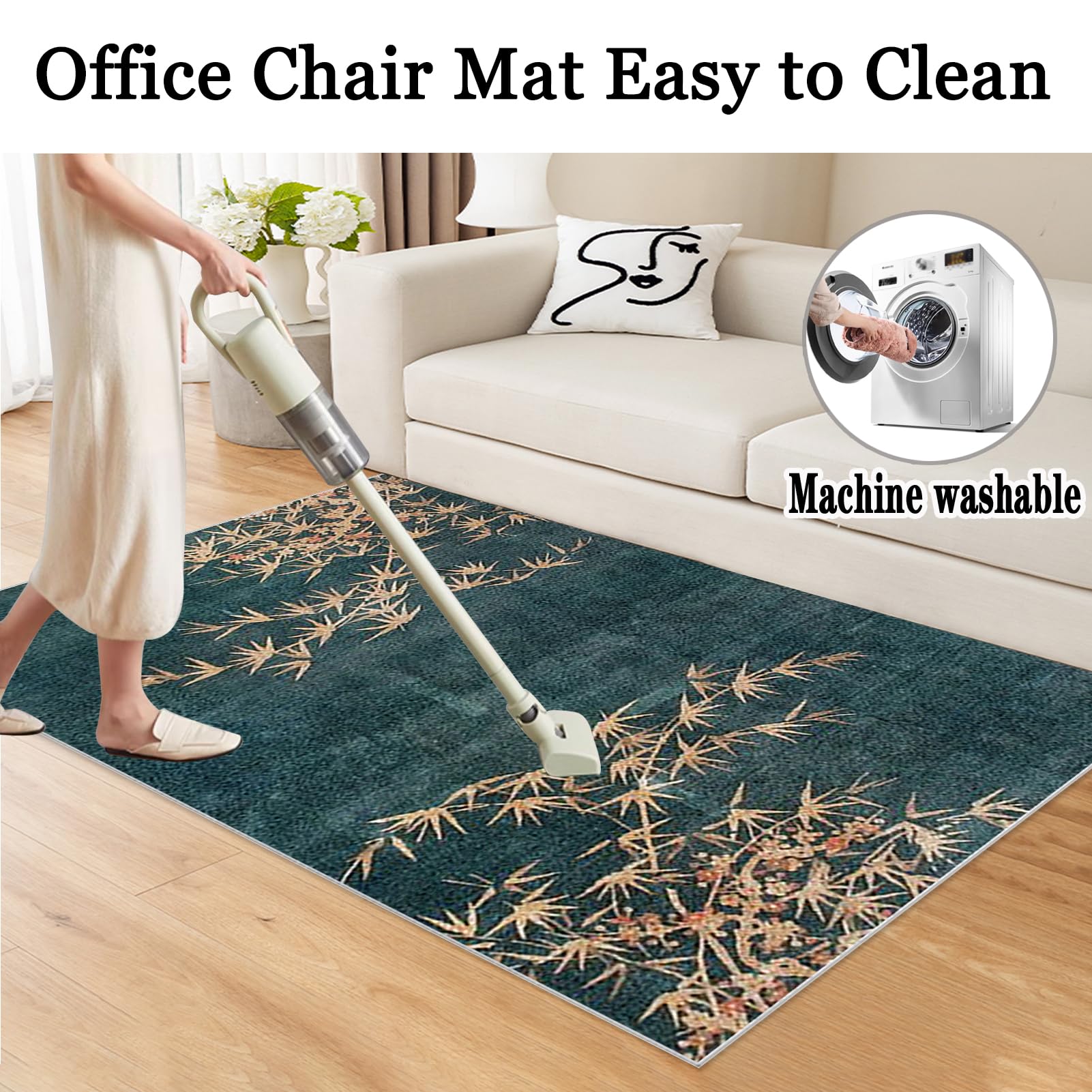 Tappetino per Sedia da Ufficio 100 x 120 cmTappeto Salvapavimento Antiscivolo, Tappeto Gaming Pavimento Tappeto per Sedia con Ruote, Tappeto Sedie da Scrivania per Pavimenti In Legno e Parquet