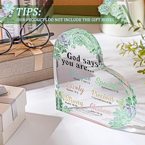 Miniatura 2 de Chunful Regalo cristiano para mujeres, girasoles, regalos para oficina, oraciones inspiradoras de pisapapeles, escritura religiosa, flor