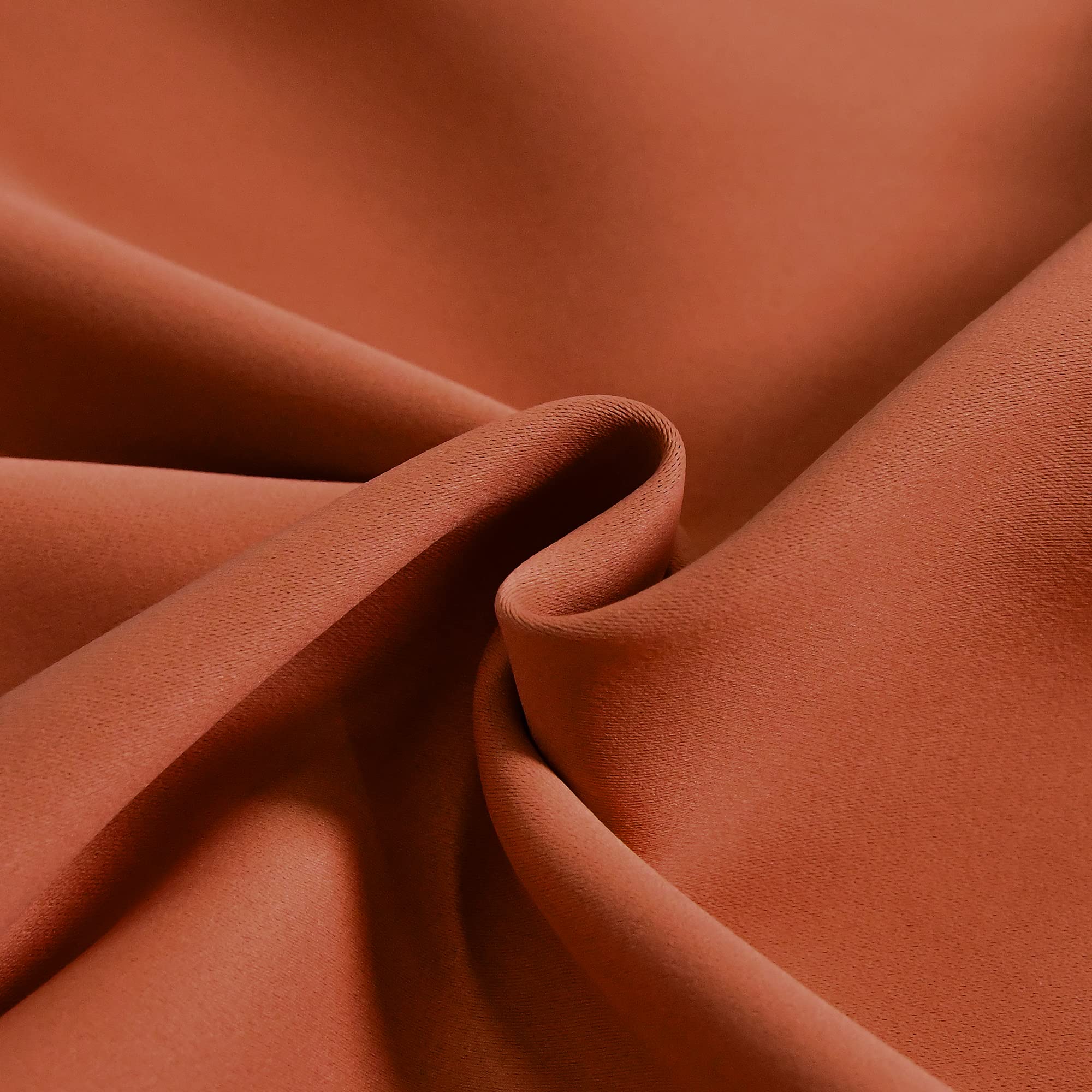 DECOVSUN Cantonnière Orange brûlé - pour fenêtres de 152 x 45 cm - Solide et occultant - avec Passe-Tringle - pour Salle de Bain, Salon, Terre Cuite