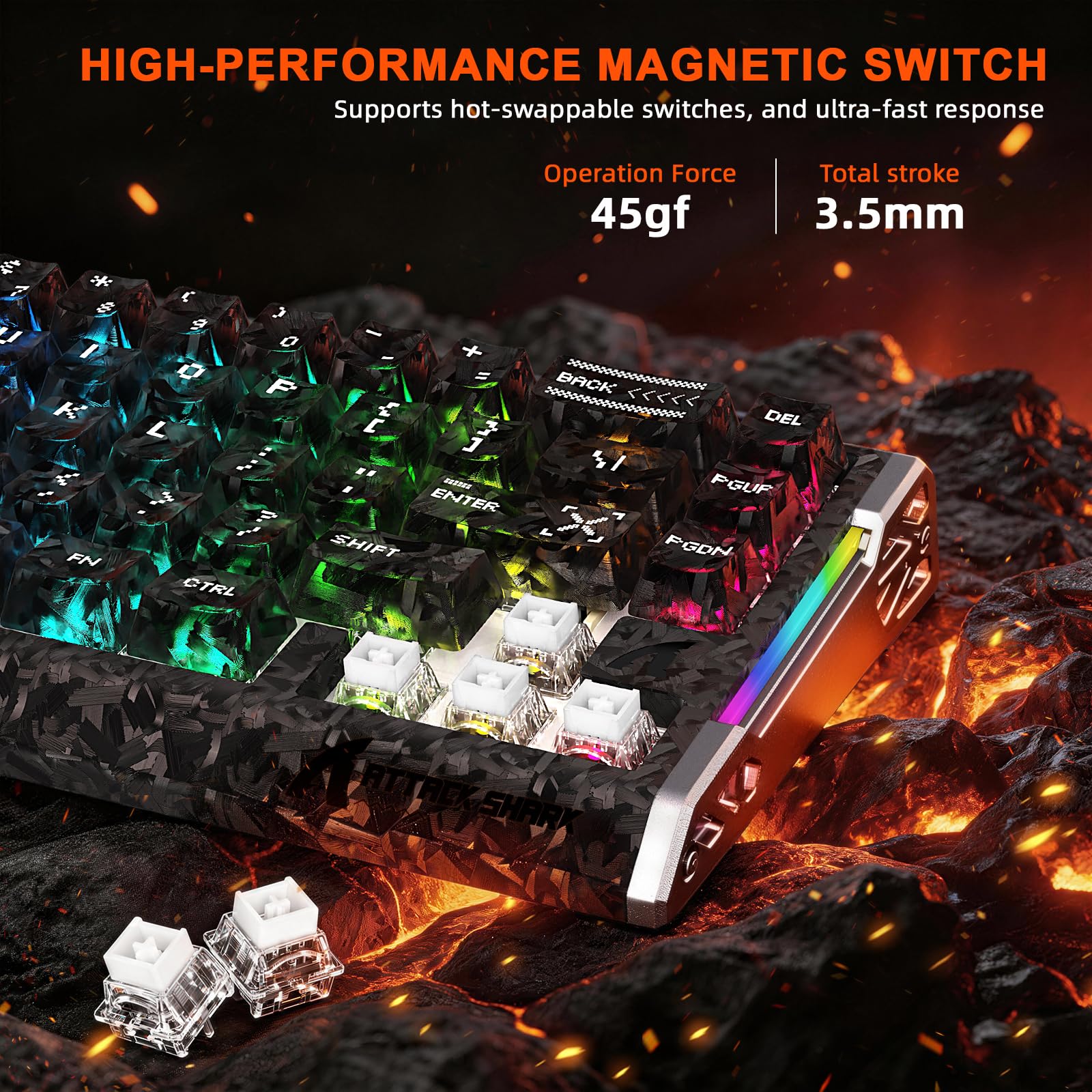 ATTACK SHARK R68HE 8KHz Tastiera Gaming Magnetica & Combo Mouse R5Ultra