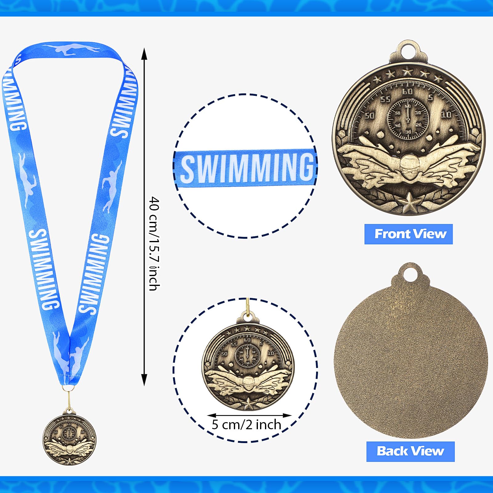 Medallas de Premio de 2 Pulgadas con Cuello de Cabra, Baloncesto, Pista de Carreras, Cinta de natación, premios ganadores, Regalo a Granel para competiciones de Equipo, Recuerdo de Fiesta