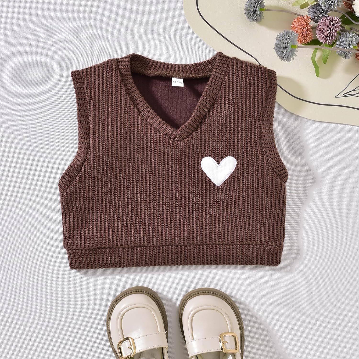 Toddler Girl Long Sleeve Button Down Collared Shirt Dress Sleeveless Vest Sweatshirt with Cute Bag 3 Pieces Outfits - Image 6