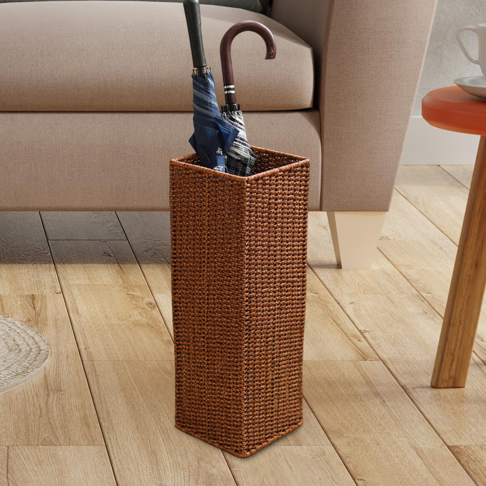 de Mimbre, Cesta de Almacenamiento, Soporte para Moderno, Ligero Y Multiusos, Ideal para Pasillos Y Oficinas, 20 Cm X 20 Cm X 58