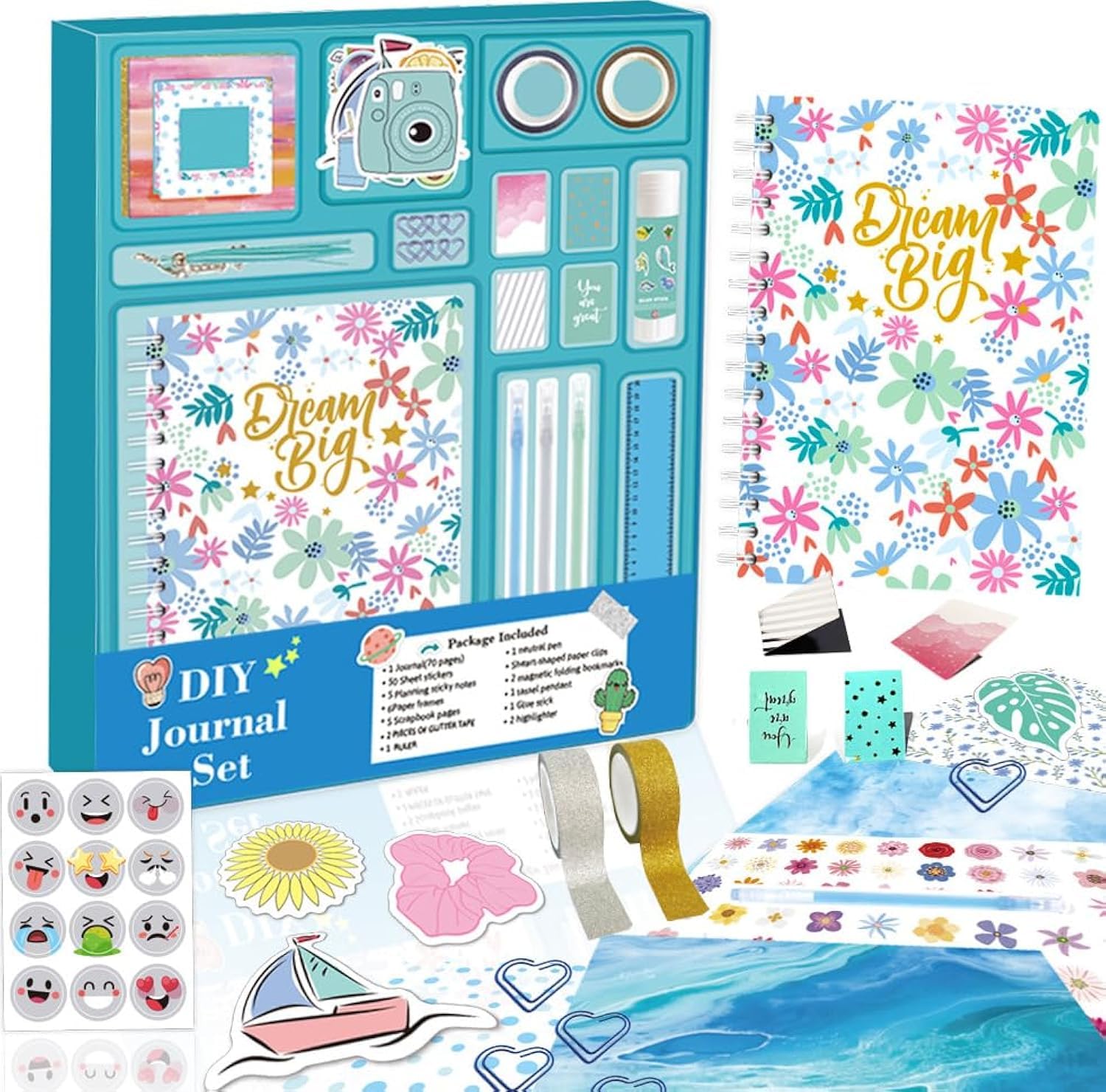 Sponsored Ad – DIY Journal Kit for Girls, Scrapbook & Diary Supplies Set - Gift for Girls Art & Crafts Toys for Kids - DIY Journal Set, Birthday Gift for TeenAge 7 8 9 10 11 12 13 14 (Blue)