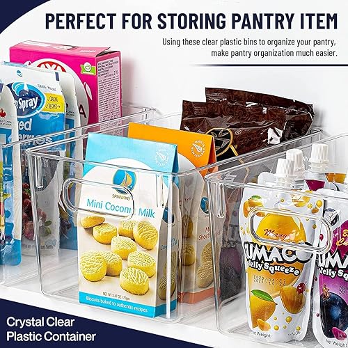 Miniatura 3 de Contenedores de almacenamiento de plástico transparente con tapas, perfectos para organización de cocina o organización y almacenamiento de