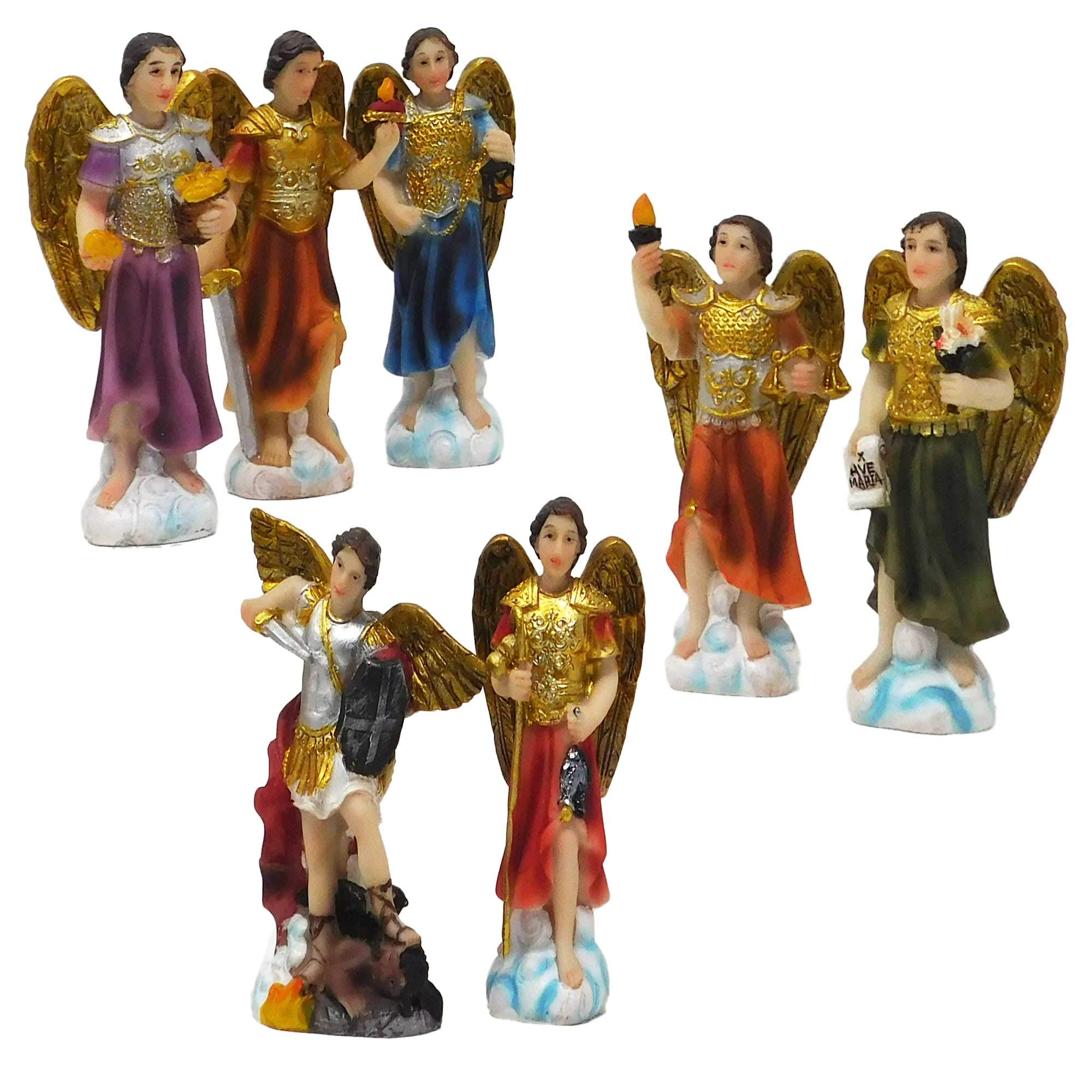 7 Archangels Statue Set 3 Inch Tall Finely Detail Resin Figurine #VM-74796