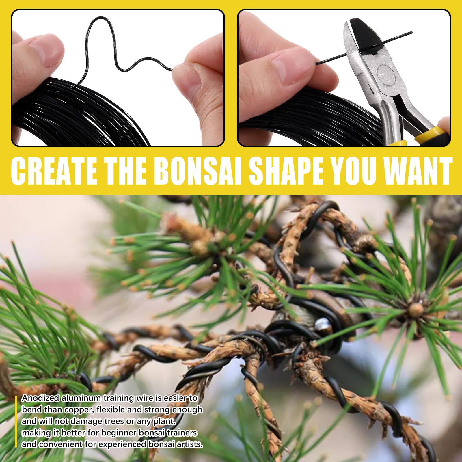 Kit 6 Fili Bonsai Mardatt - Alluminio Anodizzato 0.8mm-3mm Con Tagliafili, Per Modellare Alberi - Foto 9