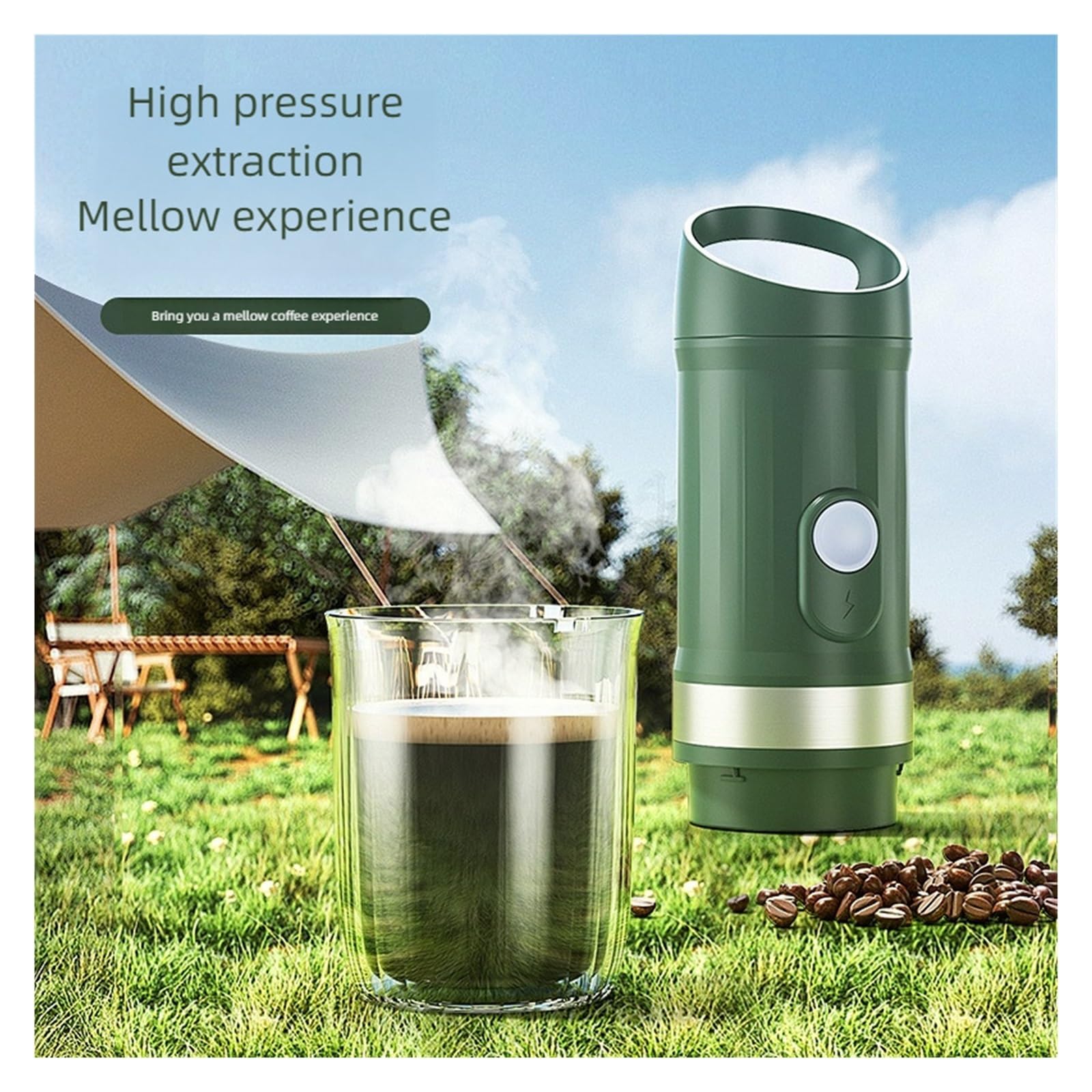 EDEDE Macchina da caffè Espresso Portatile, Macchina for caffè Espresso Portatile, Macchina for caffè da Viaggio Multi-Capsula 3 in 1 for Campeggio, Escursionismo, Camion per Viaggi, Campeggio