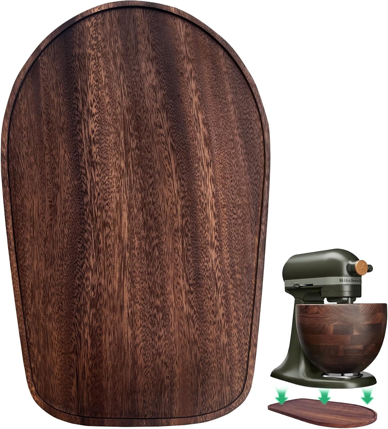 Natural Walnut Wood Kitchen aid Mixer Slider Mixer, Sliding Mat for Kitchen aid 4.5-5 qt Stand
