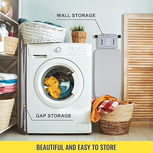 Miniatura 6 de oleaf Tabla de planchar de tamaño matrimonial de 54 x 15 pulgadas, extra ancha y larga, tabla de planchar ajustable con 5 alturas, patas estables,