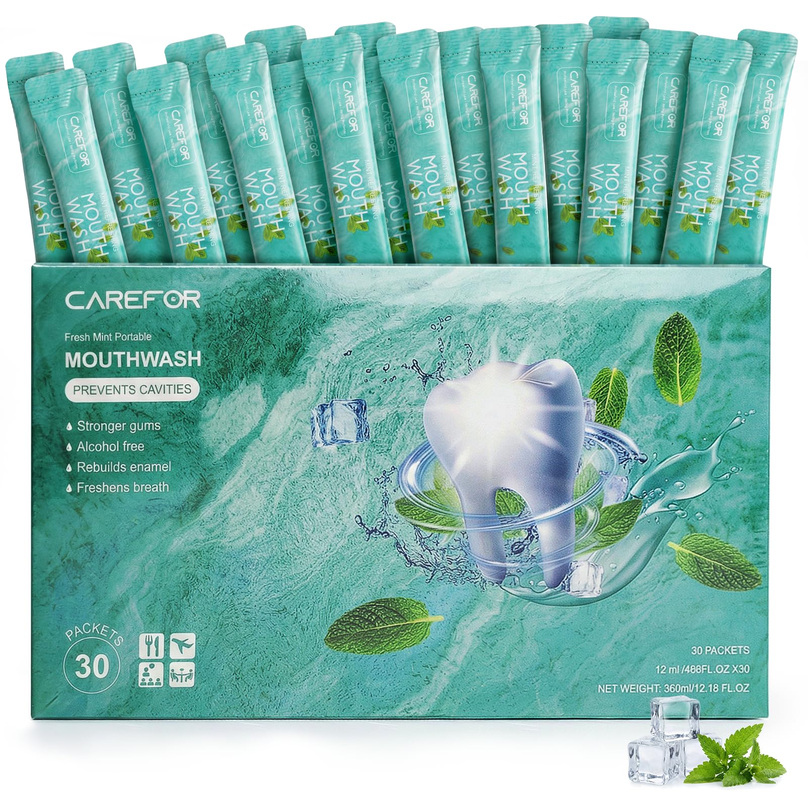 Amazon.com : Mouthwash Travel Size Portable Packets to Go, Alcohol