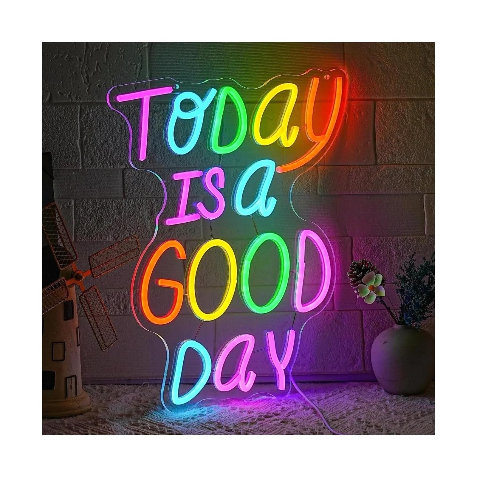 XENITE Luces Art Decoration Christmas Letrero De Neón Con Alimentación Por USB Today Is A Good DayPara Decoración De Pared De Sala De Estar, Fiesta, Cafetería, Oficina, Bar,40cmх33cm