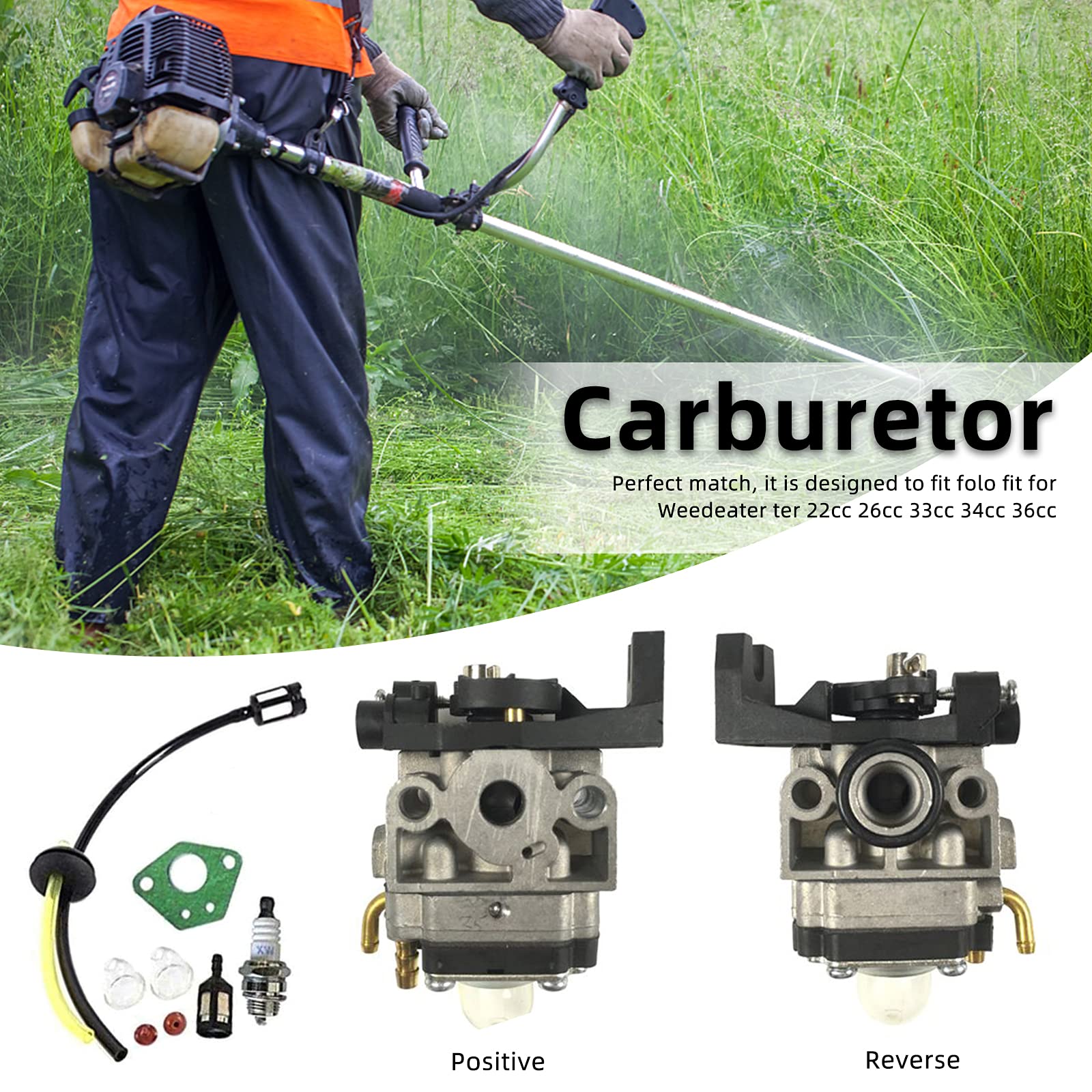 Cyleto Vergaser Kit Für 43cc 49cc 52cc Motoren - Komplettset Mit Zündkerze