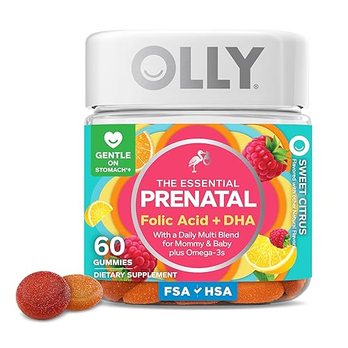 OLLY Prenatal Multivitamin Gummy, Daily Multi Blend for Mommy &