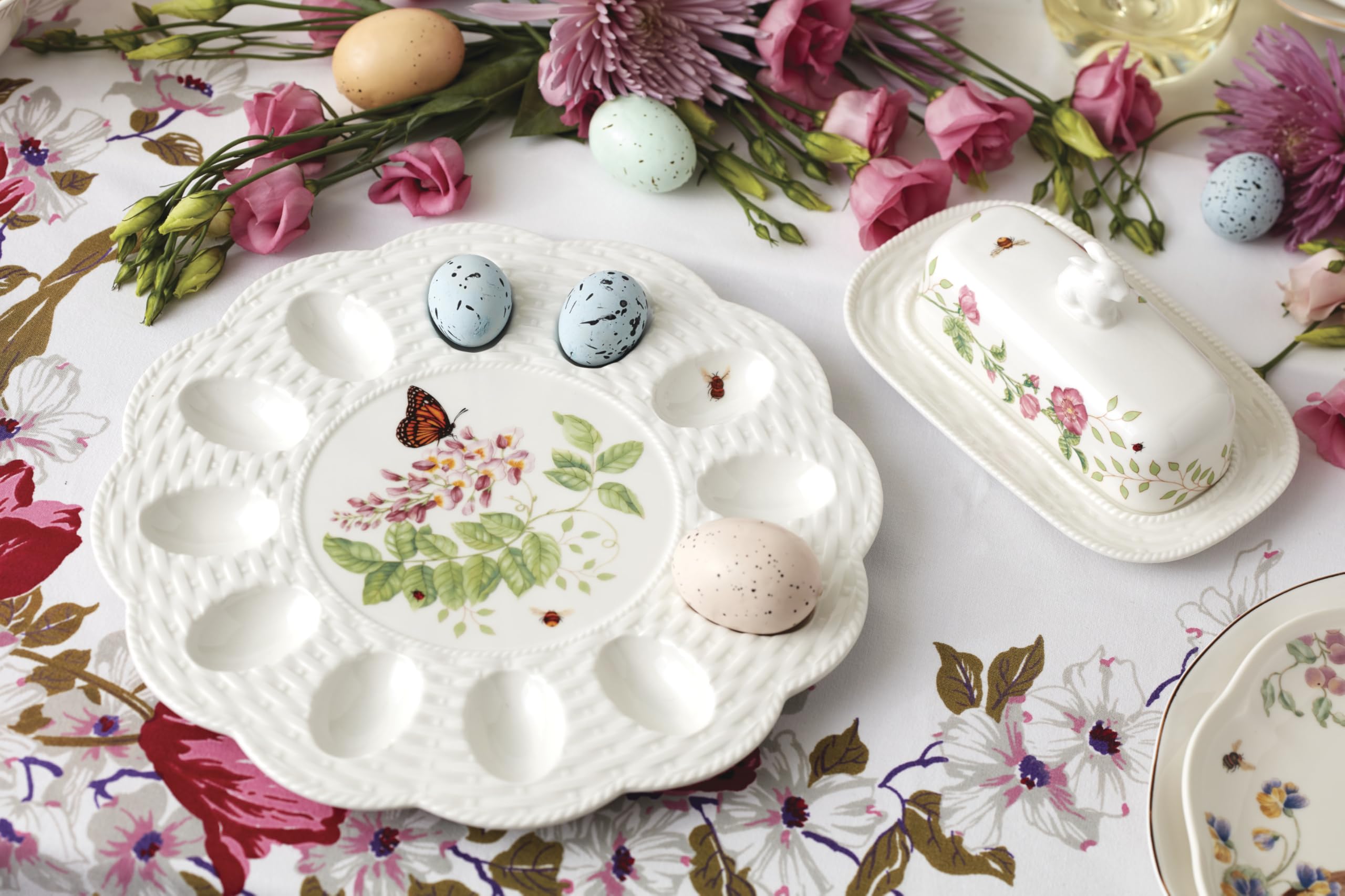 Amazon.com: Lenox 893457 Butterfly Meadow Egg Tray, Easter