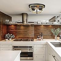 Vista 8 de Lámpara de Techo de Montaje Empotrado, Lámparas de Techo para Pasillo de Montaje en Techo, Iluminación Moderna de Cocina con Vidrio Granulado, Luces