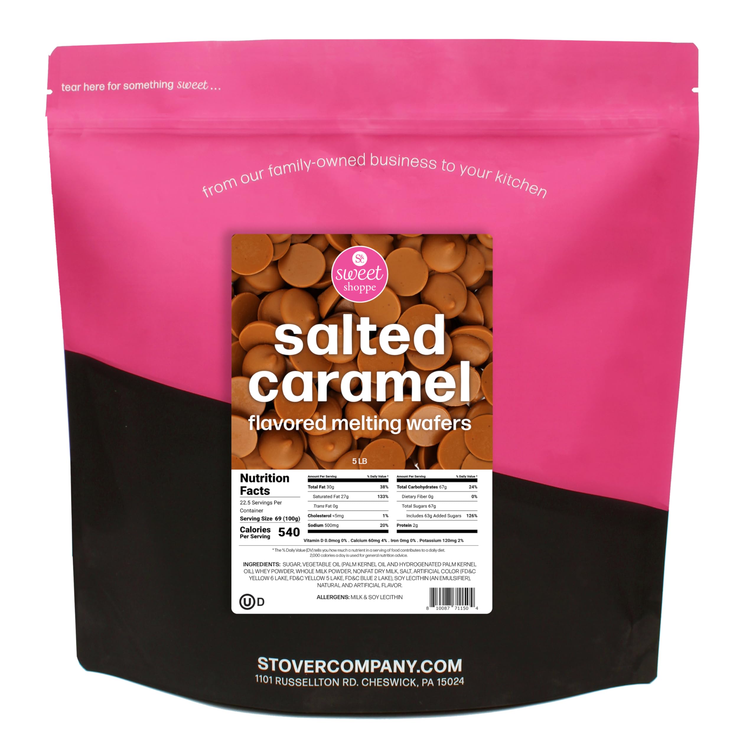 Sweet Shoppe Salted Caramel Flavored Melting Wafers, Easy to Melt (Salted Caramel, 5 pounds)
