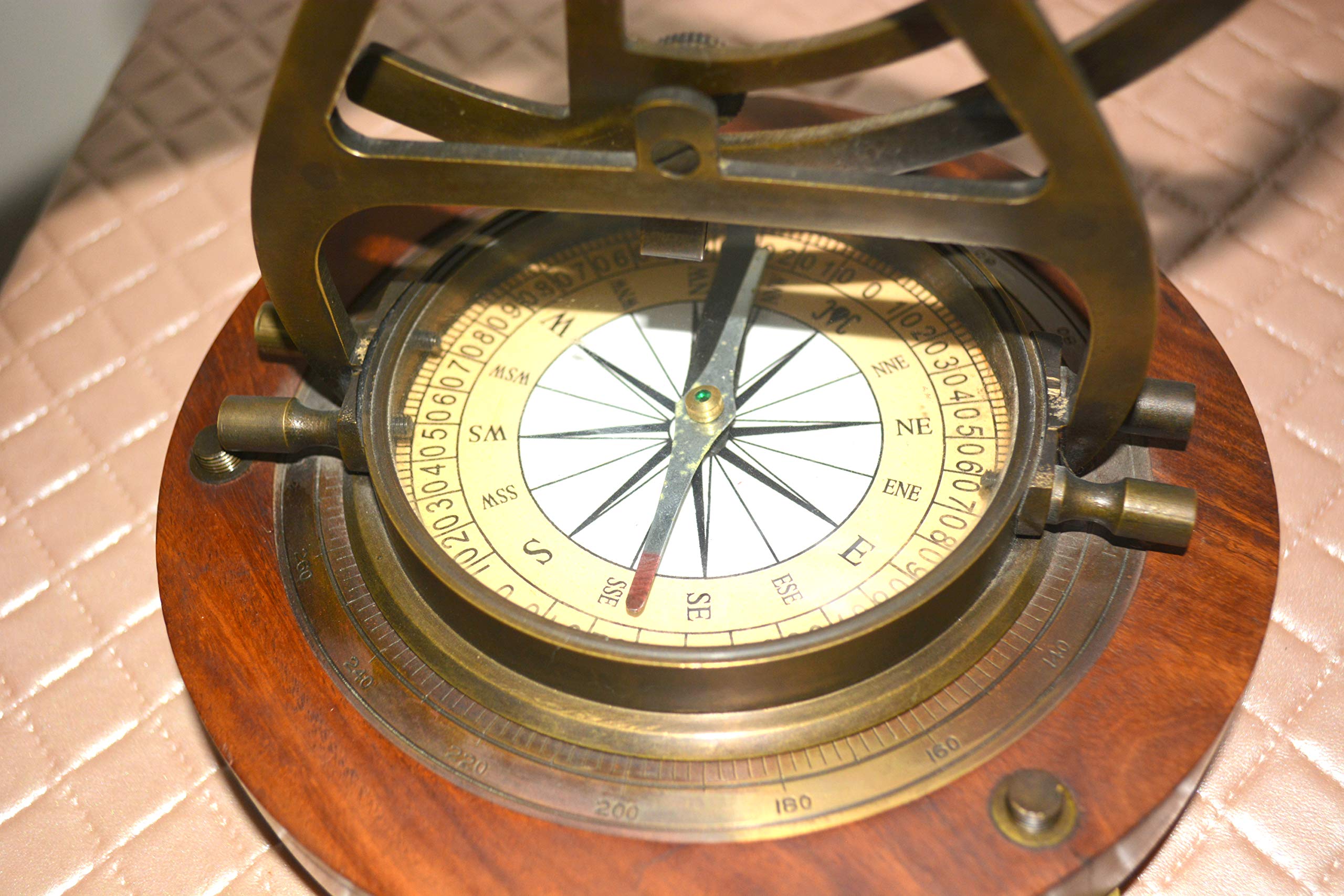 Telescopio Alidada In Ottone Con Bussola Integrata - Decorazione Nautica Fatta A Mano - 2