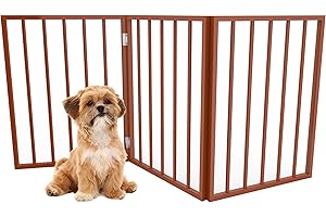 Retractable Wooden Pet Gate for Indoor Use - 3 Panel