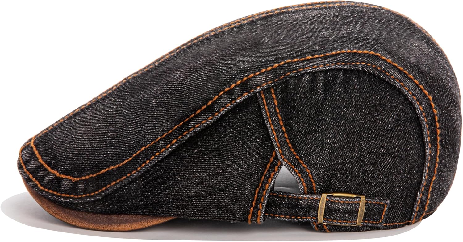 Unisex Denim Newsboy Hats Flat Ivy Gatsby Cabbie Driving Adjustable Berets Hat Cotton Dad Cap for Men Women. - Image 5