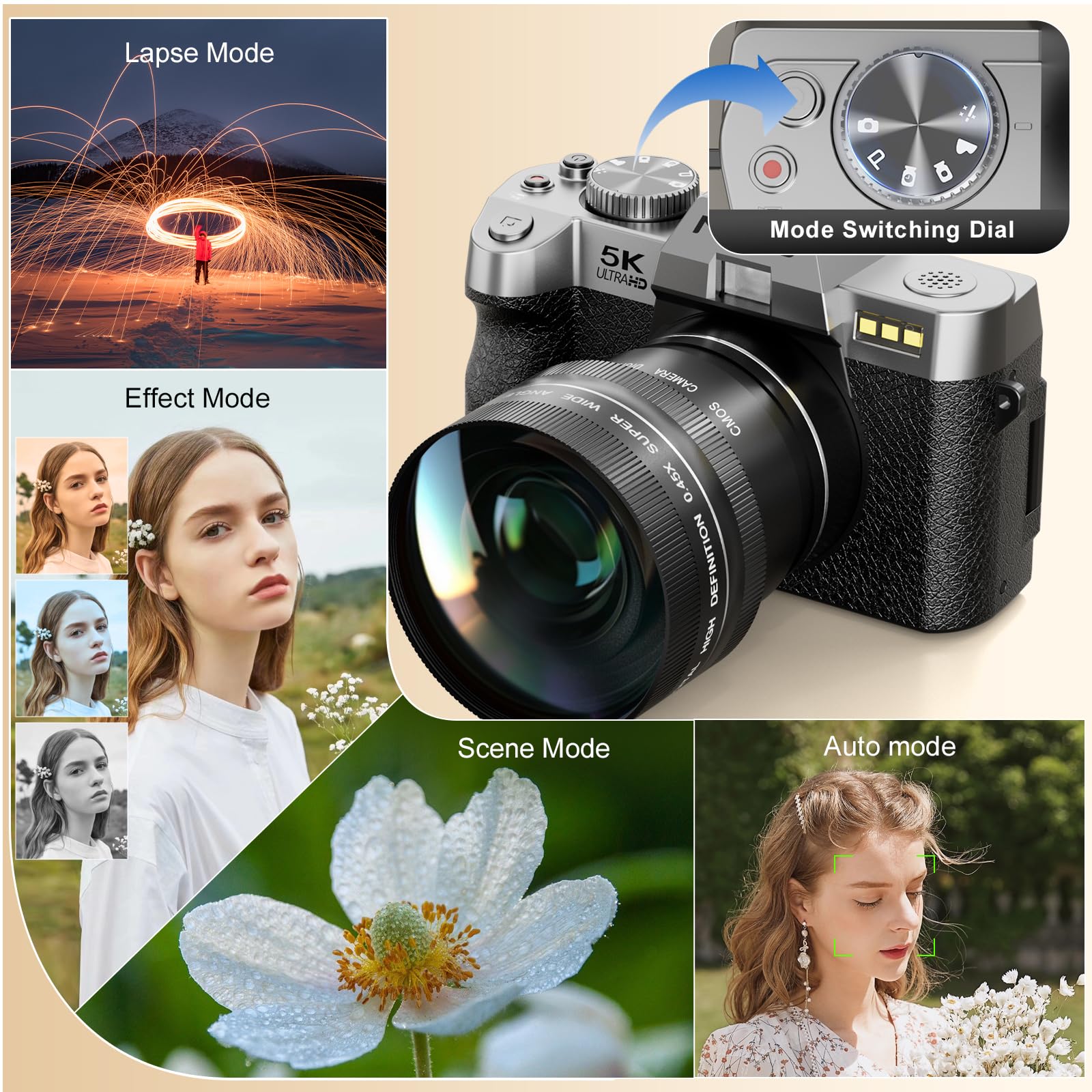 Amazon.com : NBD 5K Digital Cameras for Photography - 16X Zoom