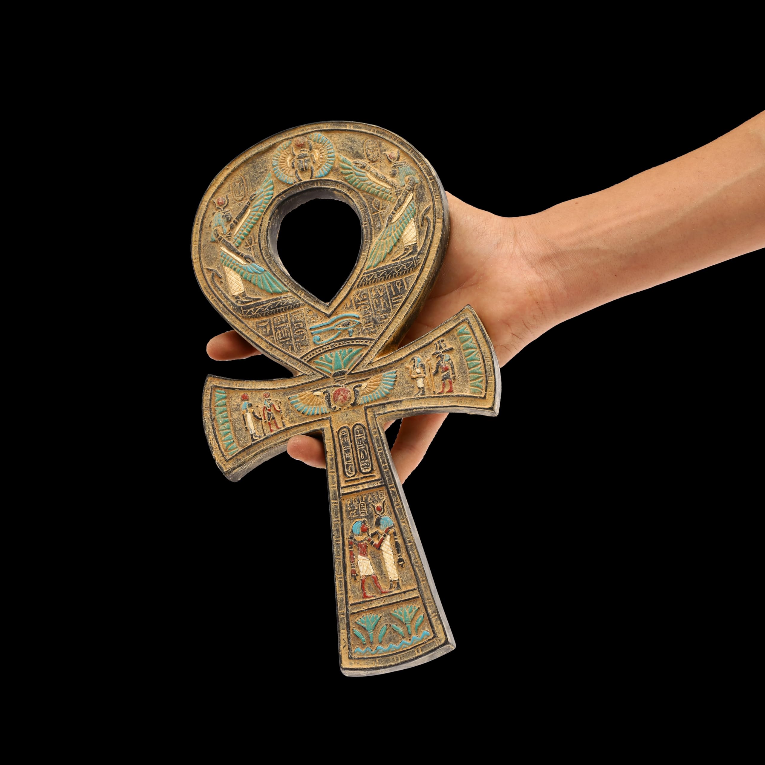 Egyptian Ankh Symbol Solid Brass Ankh - 3.5x6.5 Inch Ancient Egyptian Symbol  For Altars \u0026 Decor Clothing Tag Attachments, image size:2560x2560