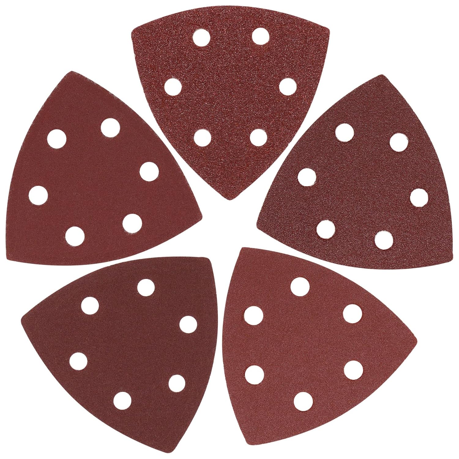 120 Pcs Triangle Sanding Pads, 60/80/120/180/240 Grits Detail Sander Sandpaper Hook and Loop Sanding Sheet,3.54"(90mm) Triangular Sandpaper for 3.5" Oscillating Multi Tool