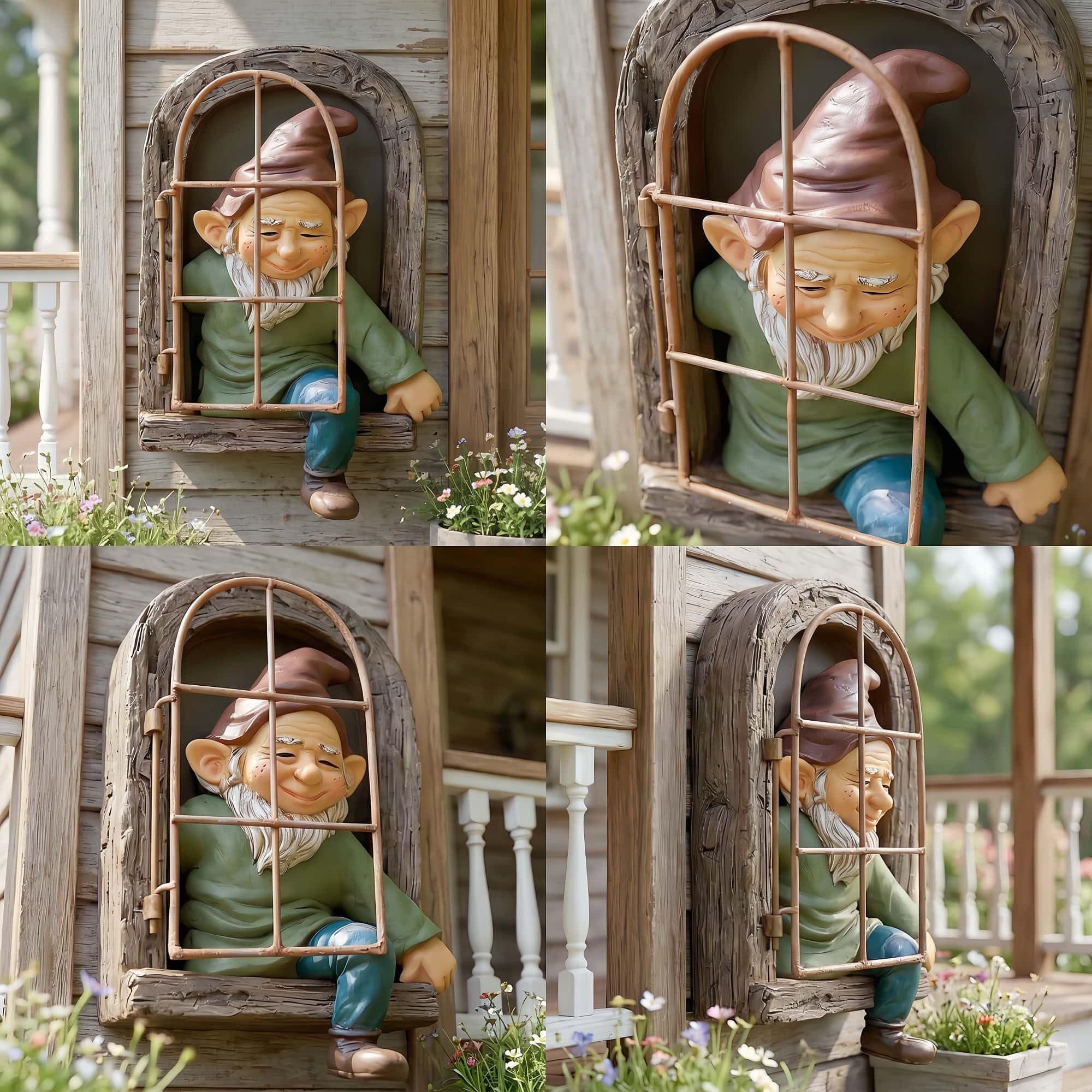 Estatua de gnomo para exteriores, 12 pulgadas, decoración de jardín al aire libre, decoración de jardín de gnomos para el hogar, estatua de gnomo y estatuas, decoración de patio o porche